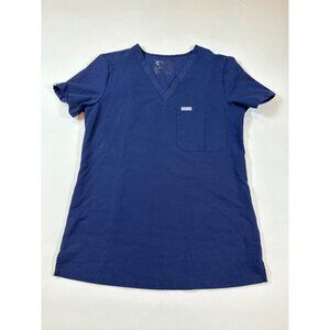 Figs Technical Collection XXS Navy Blue V-Neck Scrub Top With Pocket (J374)